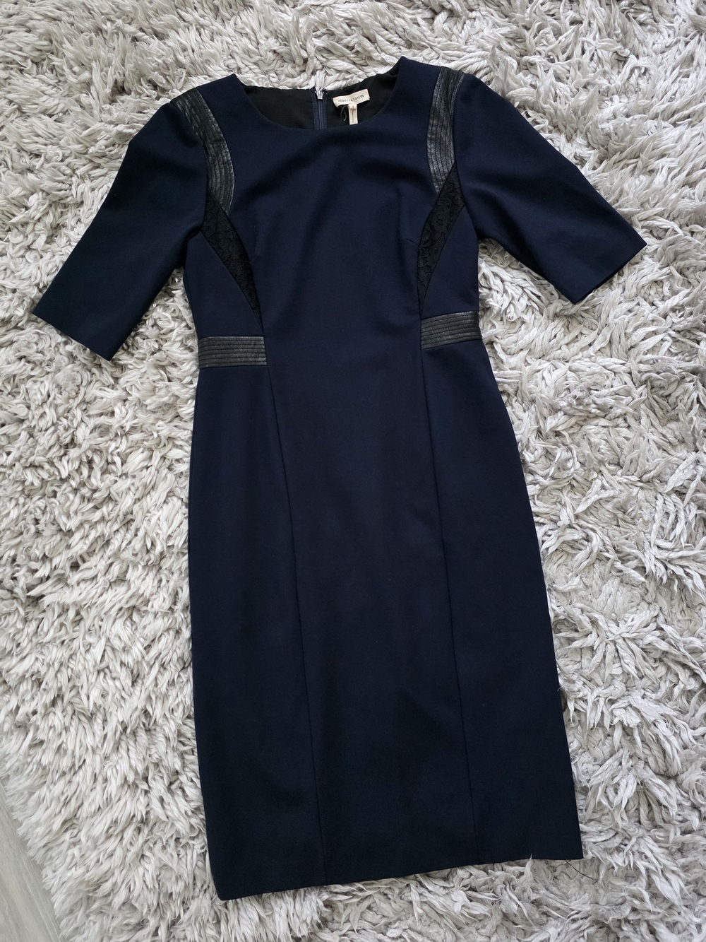 Rebecca Taylor Classic Navy Sheath Dress with Contrast Trim Sz. 8